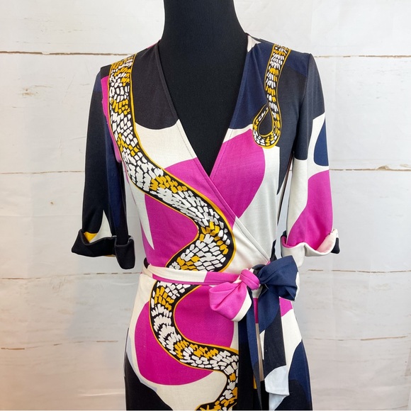 Diane Von Furstenberg Multicolor Wrap Dress - Picture 3 of 9